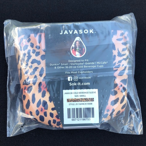 JAVASOK Cold Beverage Sleeve - Leopard Print - Small - JS11BANCA1X008 - Picture 2 of 4